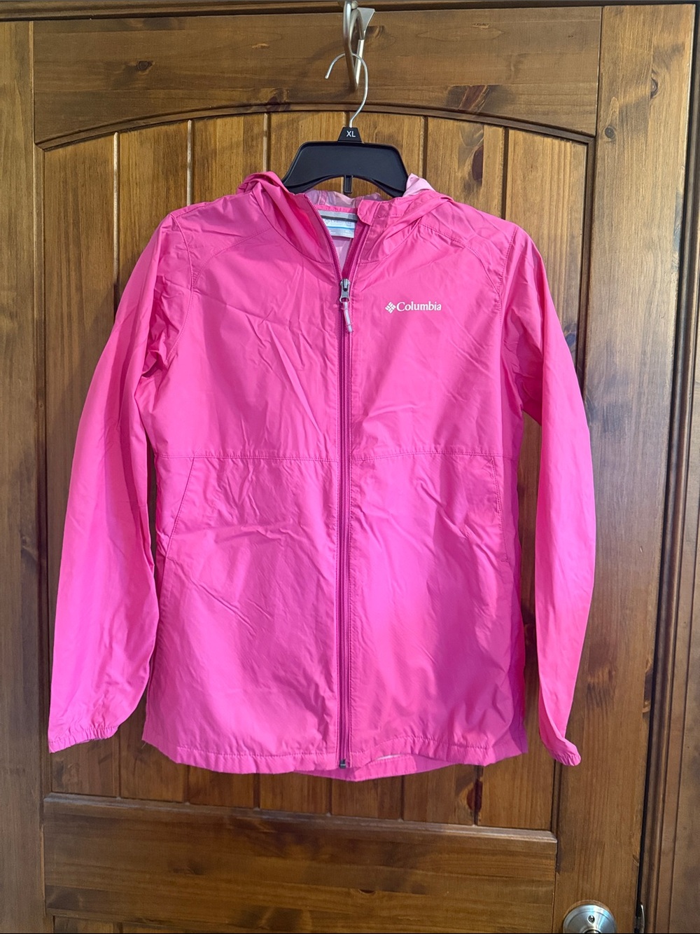 Columbia Pink Packable Hooded Windbreaker Jacket